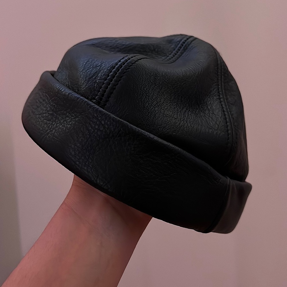 Genuine Leather Fitted Hat